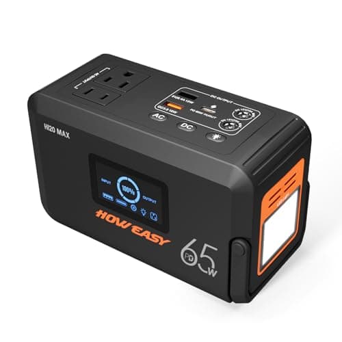 HOWEASY Portable Power Station,135W(270W Peak) Solar Generator,Power Bank with AC Outlet and 65W PD Output,98Wh Lithium Battery Backup with LED Light for Camping, Home Backup Outdoor Emergency