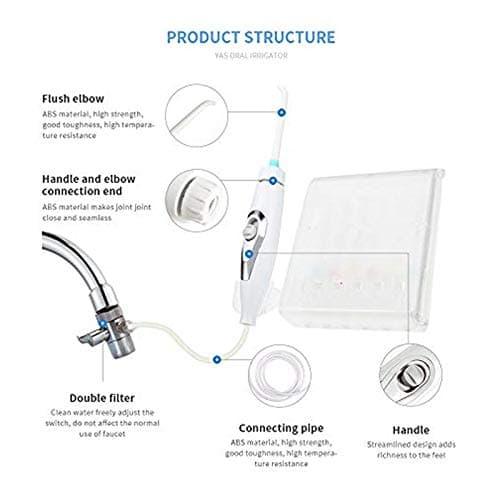 Water Flosser for Family Use, Oral Irrigator Non-Electric Safety Adjustable Faucet & Shower Spa, Water Pressure Dental Oral Care Tooth Cleaning. 6