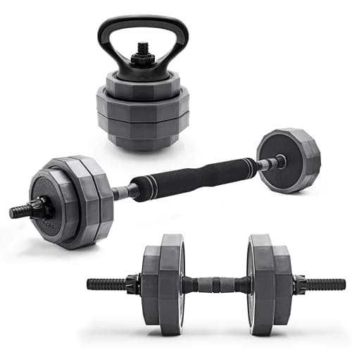 CAP Barbell 45 lb Multi-Use Adjustable Weight Set - Versatile Dumbbell, Barbell & Kettlebell for Full-Body Workouts
