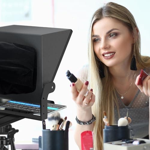 GEIMRSY 13-inch HD Wide-Angle teleprompter, manually Adjustable in Height and Compatible with Multiple Devices, with Remote Control and Free teleprompter app(13 inch) 6