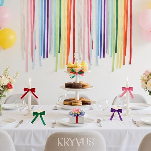Kryvus Rainbow Satin Ribbon Set – 20 Colors, 3/8" x 5 Yards Each, 100 Yards Total, Double-Faced Colorful Satin Ribbons for Gift Wrapping, Hair Bows, Wedding & Party Decorations, DIY Crafts 5