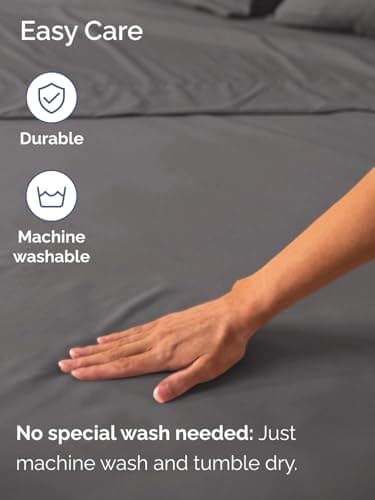 Extra Deep Full Fitted Sheet - Hotel Luxury Single Fitted Sheet Only - Easily Fits 18 inch to 24 inch Mattress - Ultra Soft, Wrinkle & Fade Free w/Extra Deep Pockets - Breathable & Comfy - Dark Grey 5