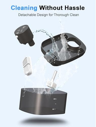 Battery Operated Cat Water Fountain, 84OZ/2.5L Wireless Pet Water Fountain for Cats Indoor, Cat Fountain with Motion Sensor, Ultra Quiet Pump, Black (Black) 7