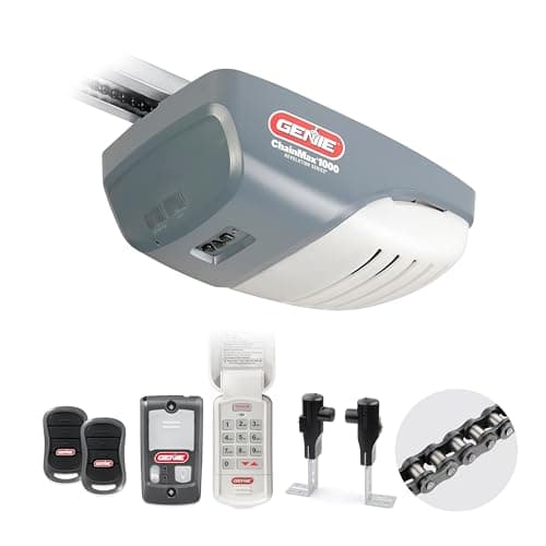 Genie ChainMax 1000 Garage Door Opener - Durable Chain Drive - Includes two 3-Button Pre-Programmed Remotes,Wall Console, Wireless Keypad, Safe-T-Beams - Model 3022-TKH, 140V DC Motor,Gray