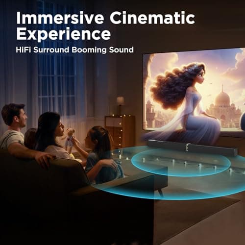 MZEIBO Sound Bar for Smart TV, 80W Bluetooth Soundbar 2 in 1 Detachable Design, Deep Bass, Home Theater Surround Sound, ARC/Optical/AUX Connections for TV/PC/Gaming/Projectors 6