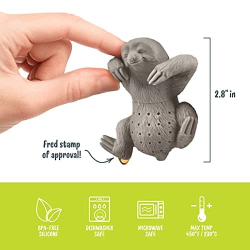 Genuine Fred, SLOW BREW, Sloth Resuable Silicone Tea Infuser, Gray, Fun Gift for Tea Lovers, Clever Kitchen Gadget 5