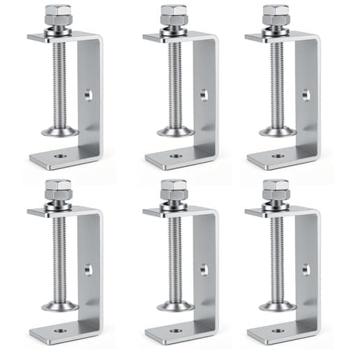 WMAZtool Stainless Steel Small C Clamp Set, 2 1/2 Inch Heavy Duty Metal C-clamp, Tiger Clamp G-Clamp U Clamps with Stable Wide Jaw Opening/I-Beam Design for Woodworking Mounting Welding Crafts, 6pcs