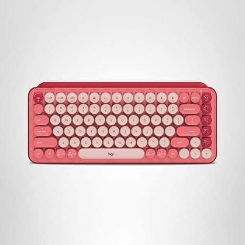 Logitech POP Keys Mechanical Wireless Keyboard with Customizable Emoji Keys, Durable Compact Design, Bluetooth or USB Connectivity, Multi-Device, OS Compatible - Heartbreaker Rose 11