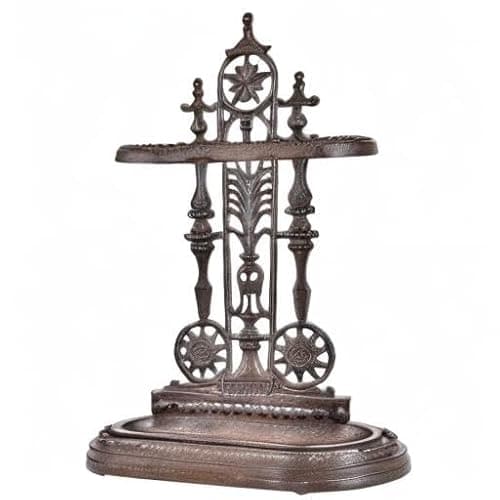 Sungmor Royal Style Cast Iron Umbrella Stand w/Detachable Drip Tray, Heavy Duty Rustic Umbrella Holder for Entryway,Front Door,Hallway,Outside Porch, Decorative Freestanding Umbrella Rack Organizer 9