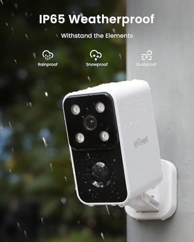 ieGeek Security Cameras Wireless Outdoor Pan Rotating 180° Home Security Cameras, 2.4G WiFi Camera Battery Powered with 2K Color Night Vision, Smart AI Detection, 2-Way Audio, Local/Cloud Storage,IP65 8