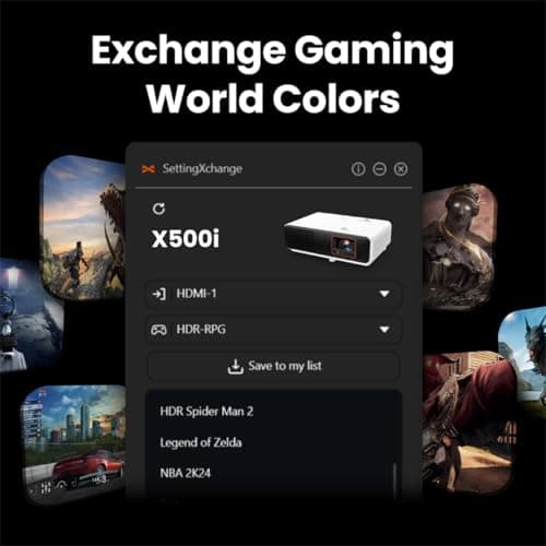 BenQ X500i True 4K UHD HDR 4LED 2200 Lumens Short Throw Console Gaming Projector 4ms Response Time Auto Game Mode Xbox, PS5, Switch Supports eARC and S/PDF | FPS Crosshair | 5Wx2 Speaker 8