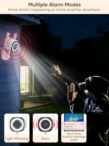 GUOANVISION Dual-Antenna Stable 5G WiFi Security Camera, 4X Zoom 2K Outdoor Indoor Camera for Baby/Pet, Home Security WiFi Camera with Color Night Vision, Two-Way Talk, IP66, SD/Cloud Storage (2-Pack) 5