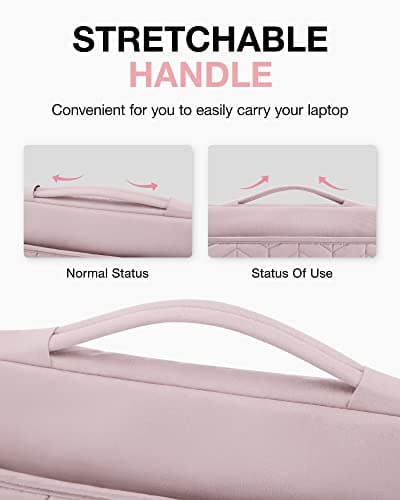BAGSMART 13-14 inch Laptop Sleeve with Handle, Puffy Padded Laptop Case Bag, Portable MacBook Sleeve Compatible with MacBook Air/Pro 13.3-14 inch, Computer Case Fitted with Dell,HP 5