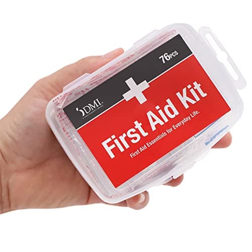 DMI 76-Piece First-Aid Kit, Portable All-Purpose Use for Minor Cuts and Scrapes, Durable Water-Resistant Case, Convenient and Portable for Travel