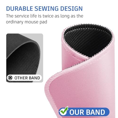ZYAOTWQZ Pink Mouse Pad, Nice and Cute Mouse Pad, Splash-Proof Textured 10.2 x 8.2Inch, Stitched Edge Non-Slip Waterproof Rubber 5
