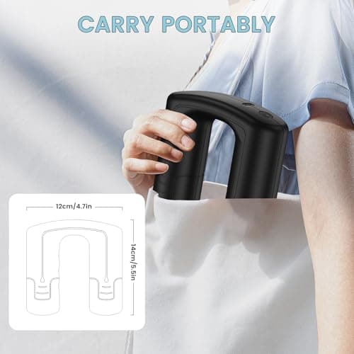 APHERMA Massage Gun Deep Tissue, Handheld Massager for Muscle Relaxation, Pain Relief, Portable Body Massager Belt with 5 Vibration Levels, Easy to Use, Lightweight & Quiet - Black 7