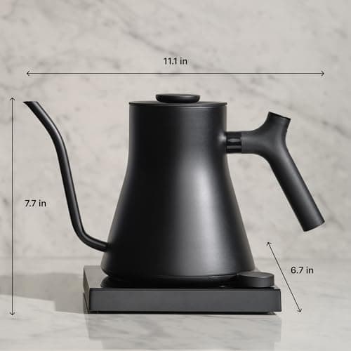 Fellow Stagg EKG Pro Studio Edition Electric Gooseneck Kettle - Pour-Over Coffee, Tea, Quick Heating, Precise Temperature Control, Scheduling, Built-in Brew Timer - Matte Black, 0.9 L 6