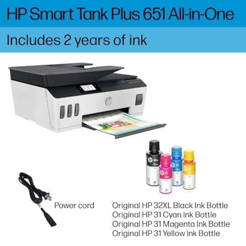 HP Smart Tank Plus 651 Wireless All-in-One Printer, Ink Tank Printer-for-Home Use, 2 Years of Ink Included Auto Document Feeder, Mobile Print, Scan, Copy, Fax, an EcoTank Alternative (7XV38A) 6