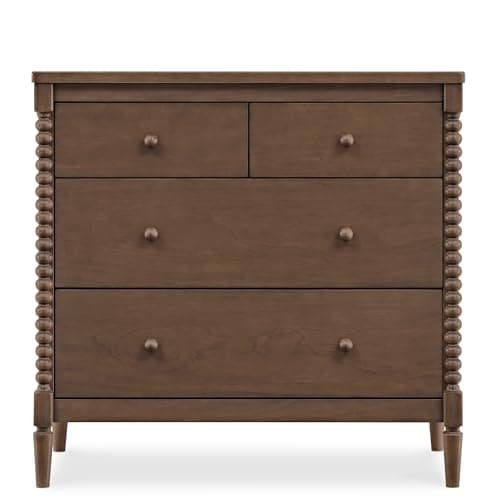 Delta Children Saint 4 Drawer Dresser with Changing Top and Interlocking Drawers, Teak Brown 10