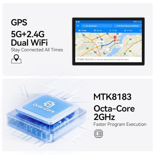 Android 13 Tablet 2025 Latest 10 inch Octa-Core Tableta, 128GB ROM+16GB RAM (8+8 Virtual)+1TB Expand, 5G WiFi Tablets with 13MP+8MP Camera, 8000 mAh Battery, 2 in 1 Tablet with Keyboard, Mouse, Case 5