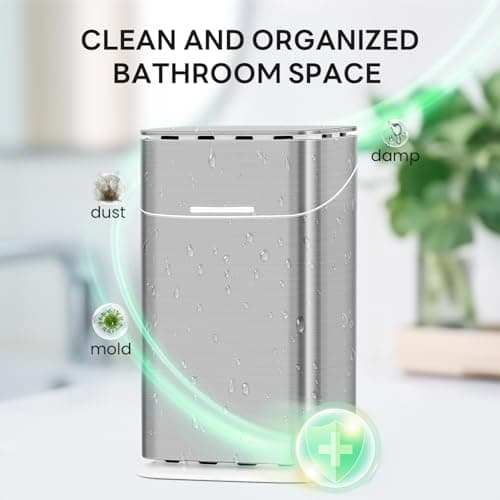 GFWARE Toothbrush Holders with Cover - 5 Slots Tooth Brush Holder for Bathroom, Detachable Bathroom Counter Organizer with Drainage Kids Toothbrush and Toothpaste Holde, Silver 6