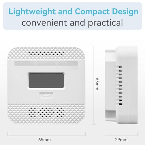 Carbon Monoxide Detector,Portable CO Alarm CO Gas Monitor Alarm with LCD Digital Display Sound Light Warning,Battery Powered High Accuracy CO Alarm Detectors for Travel Home Office Kitchen Car Hotel 8