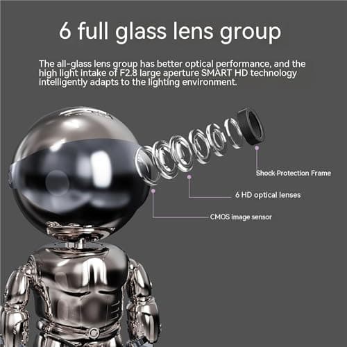 Safety Camera 2K Pet Safety Camera Wireless Indoor -2.4/5G Hz WiFi 360 ° Motion Detection Camera, Suitable for Home Safety Outdoor, Full Color Night Vision, Indoor Camera (Electroplated Color) 7