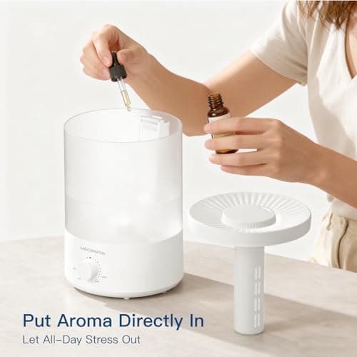 MegaWise Topfill 7-colour Night light humidifier for Kid bedroom with 3.5L Large Capacity, No leakage Design Fine Mist Output Auto Shutoff, Essential Oil Safe Tank 5