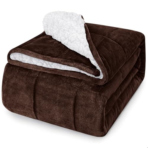 yescool Weighted Blanket for Adults (20 lbs, 60" x 80", Brown) Heavy Blanket for Sleeping Perfect for 140-160 lbs, Queen Size Breathable Blanket with Premium Glass Bead, Machine Washable