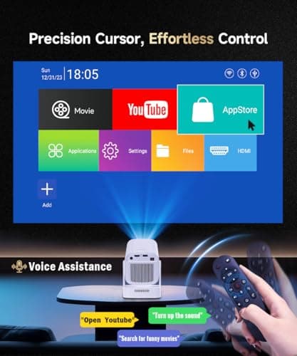 【Auto Focus&1080P】Magcubic Mini Smart Projector with 4K Support, Portable Projector with Wifi and Bluetooth, 5W Speaker, Built in Apps, Voice Control, Outdoor Movie Projector 7