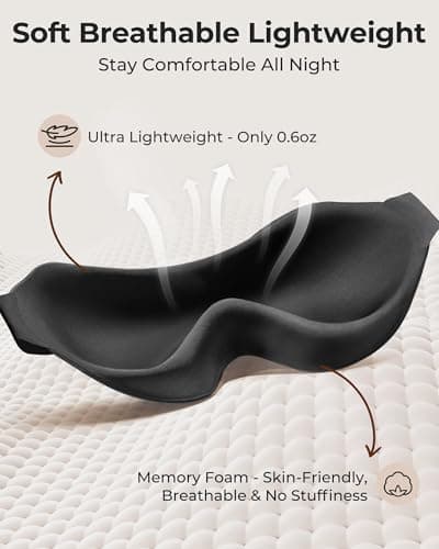 Sleep Mask for Side Sleepers: Lash Extensions 3D Contoured Eye Mask – Airplane Travel Essential, Zero-Pressure Light Blackout Eye Mask for Women – Soft Night Blindfold for Long Flights (Purple) 6