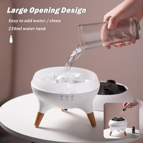 AChoice4U Essential Oil Diffuser 250ML Dancing Jellyfish Aromatherapy Diffuser Humidifier with 7 Colors LED Lights,Remote Control,Plug in for Bedroom,Office (White) 7