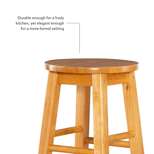Linon Natural Barstool with Round Seat, 24-Inch 13