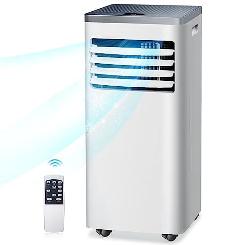 R.W.FLAME 10,000 BTU Portable Air Conditioner, Dehumidifier & Fan, Standing Air Conditioner for Room, Portable AC unit with Remote Control & Window Kit for Bedroom/Dorm, LED Display