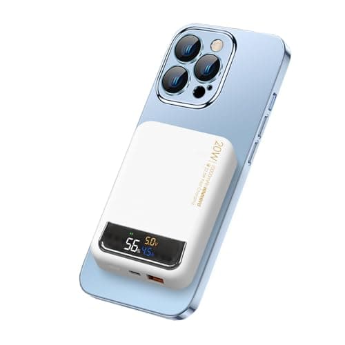 Haohiyo 10000mAh Magnetic Portable Charger, Wireless Power Bank with Color LED Display and 22.5W PD Fast Charging, Mag-Safe Battery Pack for iPhone 15/14/13/12 Series