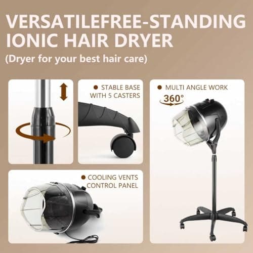 Beautystyle Porfessional Hooded Hair Dryer on Wheels - Portable Salon Stand with Hood 5