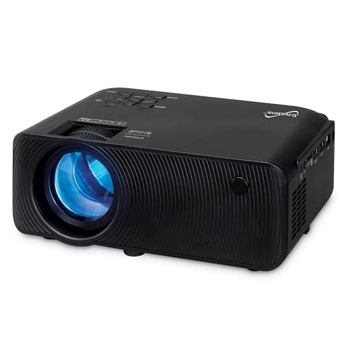 Supersonic SC-82P 3.97-inch Home Theater Bluetooth Projector with Crystal Clear 7000 Lumina, 1080P, Connect Wirelessly, Enjoy True Colors and Powerful Sound - Perfect for Sports, Movies, and Games