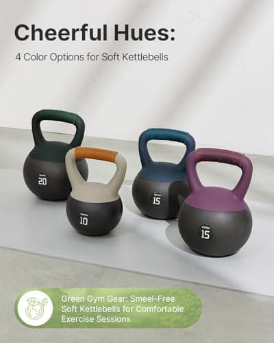 YOTTOY Soft Kettlebell with Leather Handle – Anti-Slip Sweat-Absorbing Grip, Home Gym Kettlebell Weights for Strength Training, Safe Neoprene Kettlebell for Women & Men (White, 10 LB) 7