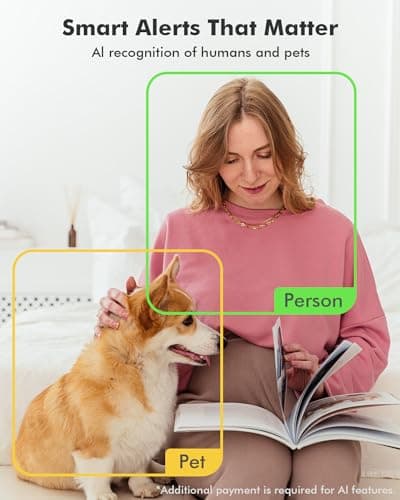 Dzees 5G/2.4G WiFi Indoor Security Camera Pet Camera No Subscription, 2K 360° WiFi Cameras, Wired Dog Pet Camera with Phone App, MagicPix Night Vision, Calls, 2-Way Audio, 24/7, Motion Tracking 7