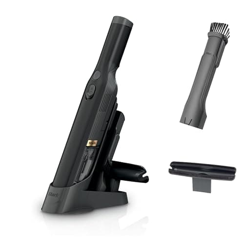 Shark WANDVAC Cordless Hand Vac, Lightweight, Versatile and Portable at 1.4 lbs., Powerful Suction for Pet Hair, Charging Dock, One-Touch Empty for Car & Home, Duster Crevice Tool, Black, WV201BK