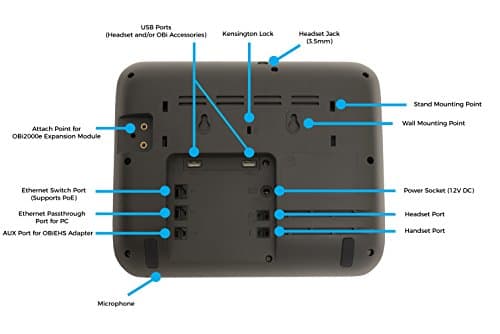 OBi2182 WiFi VOIP Phone with Power Adapter - 12-Line Cloud-Managed Gigabit Google Voice Phone with Color Display 5