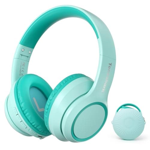 TONOSHARK Kids Bluetooth Headphones with Active Noise Cancelling, Wireless Over-Ear Headphones for Boys Girls, Foldable, Adjustable,40H Playtime, Mic for School Travel (Mint Green)