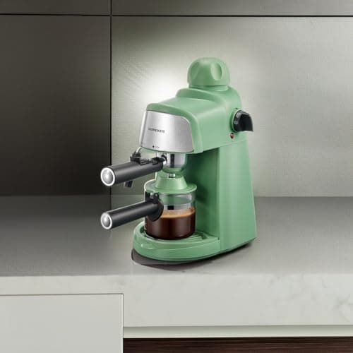 Ihomekee Espresso Machine, 3.5Bar Espresso and Cappuccino Machine with Preheating Function, 4 Cup Coffee Maker with Milk Frothing Function and Steam Wand (Green), CM6810 5