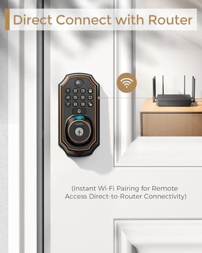 Keyless Entry Deadbolt - WiFi Video Smart Lock with Camera, 5-in-1 (Camera+Doorbell+Fingerprint+Keypad), App Control, Two-Way Audio, Waterproof, Easy Installation 7