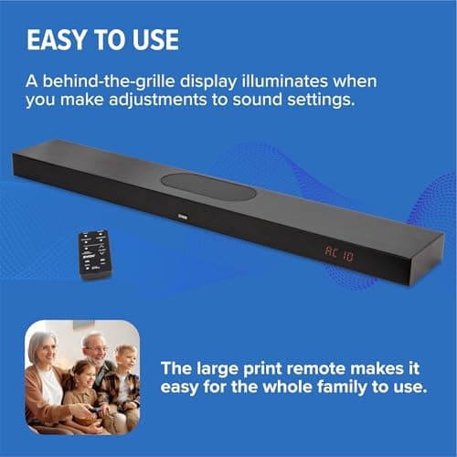 ZVOX AccuVoice AV855 Dialogue Clarifying Soundbar - Patented Hearing Technology with 20 Levels of Voice Boost, Dual Subwoofers, Low-Profile TV Speaker for Home Theater and Smart TV - Black 5