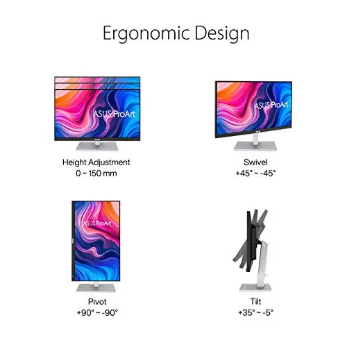ASUS ProArt Display 27" Monitor PA278CV - WQHD (2560 x 1440), IPS, 100% sRGB, 100% Rec. 709, ΔE < 2, Calman Verified, USB Hub, USB-C, DisplayPort Daisy-Chaining, HDMI, Eye Care, Height Adjustable 8