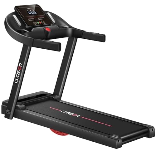 CURSOR FITNESS Treadmill for Home, 1-12KM/H Speed, 3.0HP Quiet Brushless Motor, 136KG Capacity, Foldable Walking Pad Treadmills Running Machine with Heart Rate Handle