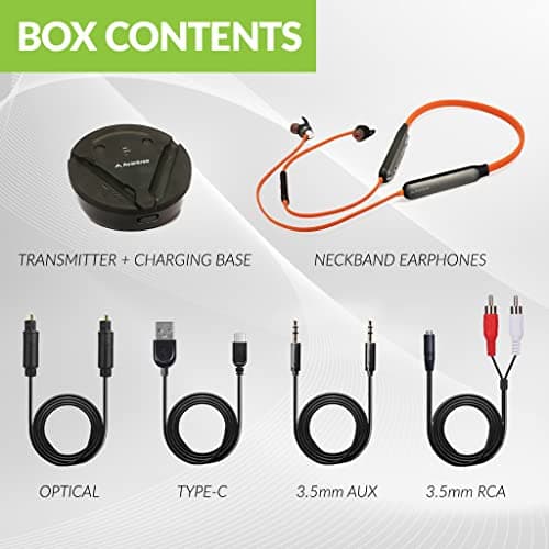 Avantree Medley Clear - Wireless Earbuds for TV Listening & Watching with Transmitter & Charging Dock, Clear Dialogue, Enhanced Volume, Soundbar Passthrough, 20H Bluetooth Neckband Headphones 6