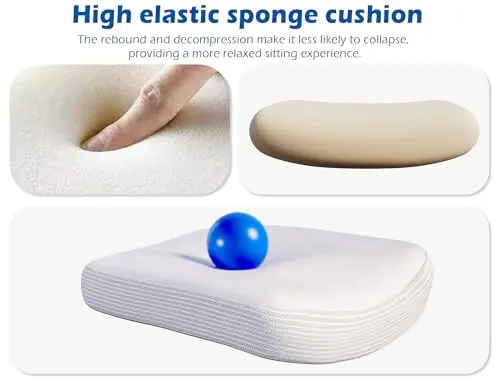 TRALT Ergonomic Office Chair - Desk Chair with Adjustable Headrest Lumbar Support Computer Chair - Mesh Comfy Chair with Flip-up Armrests - Gaming Chairs for Adults Home Office (Leather, White) 6