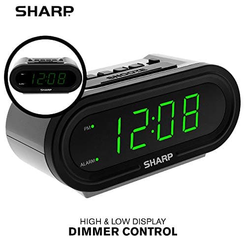 Sharp AccuSet Automatic Smart Alarm Clock – Self-Setting Digital Clock, Auto Time & DST Adjustment, Easy-Read Green LED Display, Battery Backup, Simple Plug-and-Play Clock for Seniors & Bedrooms 5